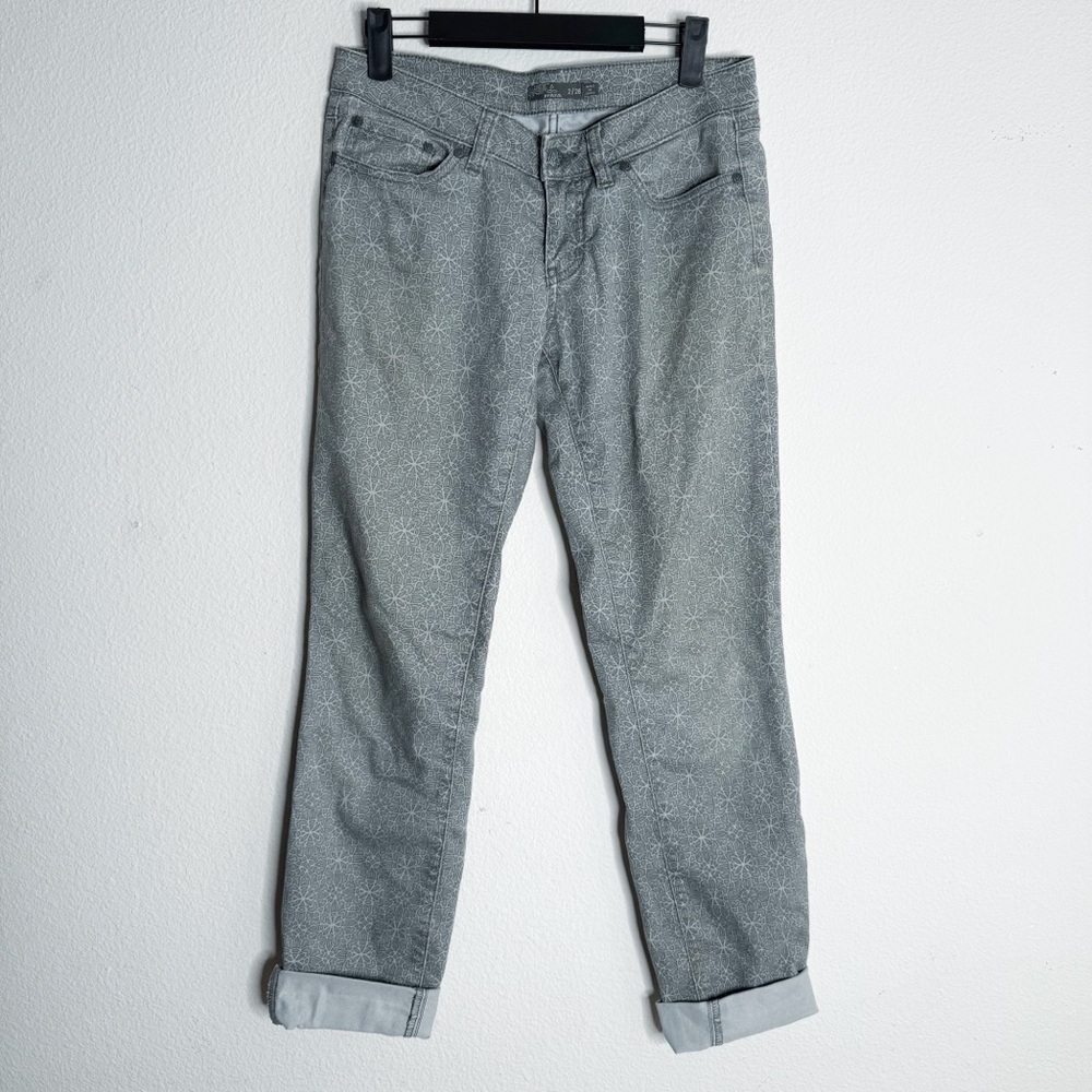 Prana gray geometric print straight leg jeans size 2 / 26
